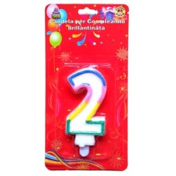 Candeline glitter numero 2                                    50/12/1