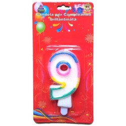 Candeline glitter numero 9                                    50/12/1