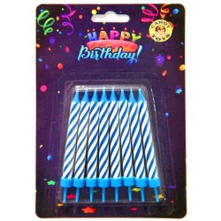 8 candeline spiraliformi compleanno azzurre              12/48