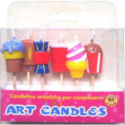 6 candle arts happy birthday pvc                                  30/12