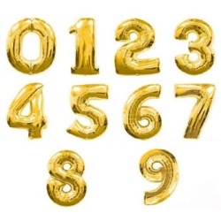 Palloncini Foil Numero col. Oro 81 cm num. Misti